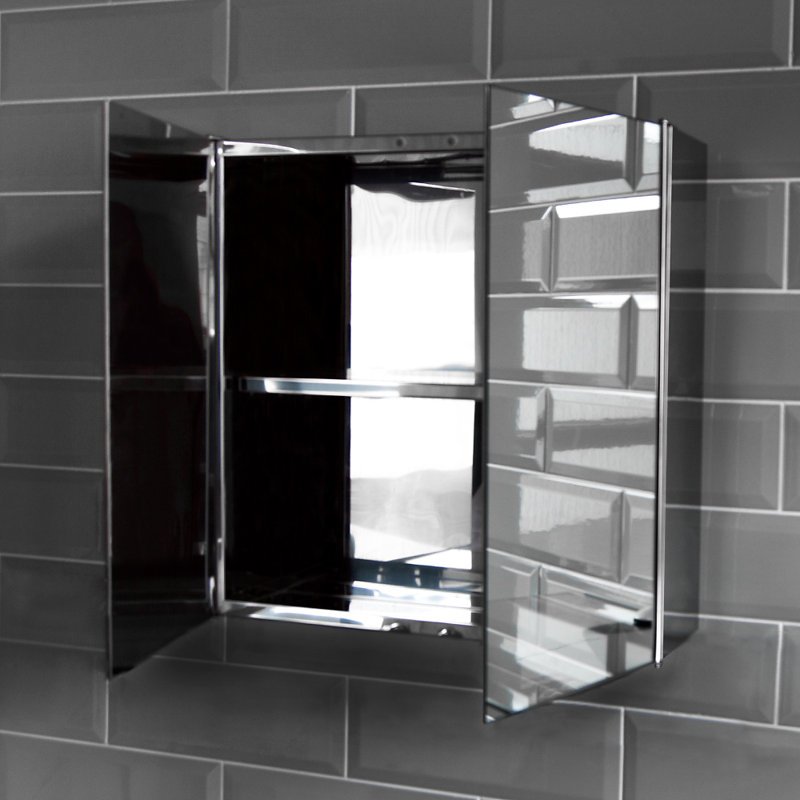 Symple Stuff Bathroom Double 45cm x 45cm Recessed Mirror